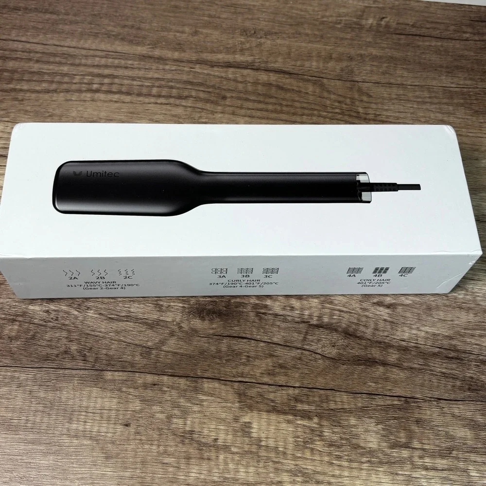 Umitec, Hair Straightener Brush, Fast Heat, Adjustable Temp, All Hair Types, NEW